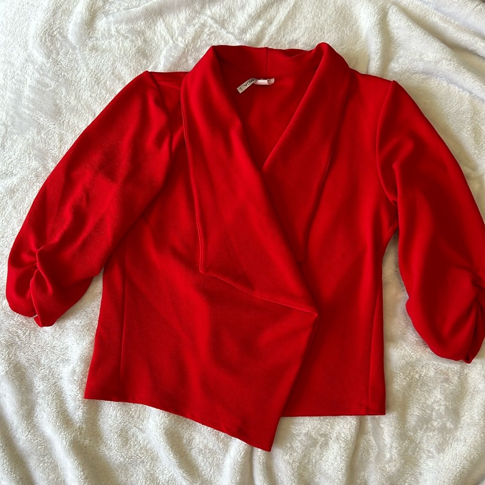 MOA USA Red Blazer | Size L | Women’s Lightweight Stretch Blazer